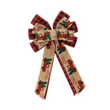 Christmas Bow Craft DIY Bowknot Ornament for Decorative Trees Topper Garland with car pattern