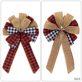 Christmas Bow Craft DIY Bowknot Ornament for Decorative Trees Topper Garland with car pattern