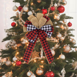 Christmas Bow Craft DIY Bowknot Ornament for Decorative Trees Topper Garland lattice pattern