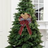 Christmas Bow Craft DIY Bowknot Ornament for Decorative Trees Topper Garland lattice pattern