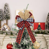 Christmas Bow Craft DIY Bowknot Ornament for Decorative Trees Topper Garland lattice pattern