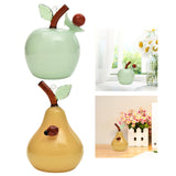 Fruit Statue Artwork Collection Glass Figurine for Housewarming Desk Cabinet Apple