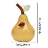 Fruit Statue Artwork Collection Glass Figurine for Housewarming Desk Cabinet Pear