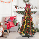 Christmas Pull Up Trees Collapsible Xmas Tree for Decorating Holiday Outside 3.9 ft