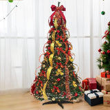 Christmas Pull Up Trees Collapsible Xmas Tree for Decorating Holiday Outside 3.9 ft