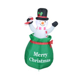 4 ft Christmas Inflatable Snowman Black Hat Blow up for Outside Yard Festive