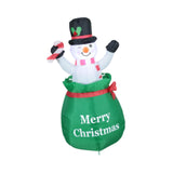 4 ft Christmas Inflatable Snowman Black Hat Blow up for Outside Yard Festive