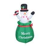 4 ft Christmas Inflatable Snowman Black Hat Blow up for Outside Yard Festive