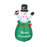 4 ft Christmas Inflatable Snowman Black Hat Blow up for Outside Yard Festive