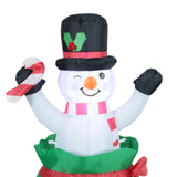 4 ft Christmas Inflatable Snowman Black Hat Blow up for Outside Yard Festive