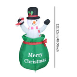 4 ft Christmas Inflatable Snowman Black Hat Blow up for Outside Yard Festive