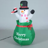 4 ft Christmas Inflatable Snowman Black Hat Blow up for Outside Yard Festive