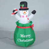 4 ft Christmas Inflatable Snowman Black Hat Blow up for Outside Yard Festive