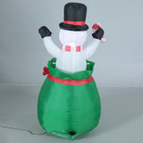 4 ft Christmas Inflatable Snowman Black Hat Blow up for Outside Yard Festive