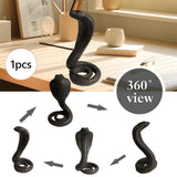 Snake Statue Display Snake Toy Figurine for Living Room Indoor Outdoor Shelf Brown and black