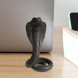 Snake Statue Display Snake Toy Figurine for Living Room Indoor Outdoor Shelf Brown and black