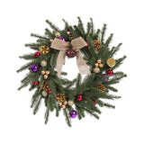 Green Artificial Xmas Wreath Christmas Door Wreath for Outdoor Wall Festival