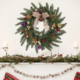 Green Artificial Xmas Wreath Christmas Door Wreath for Outdoor Wall Festival