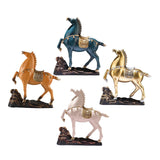 Horse Figurine Sculpture Tabletop Ornament 10x3x10.4inch for Cafe, Bar Decor Blue