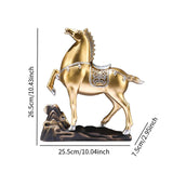 Horse Figurine Sculpture Tabletop Ornament 10x3x10.4inch for Cafe, Bar Decor Golden