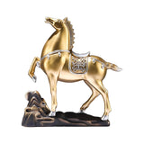 Horse Figurine Sculpture Tabletop Ornament 10x3x10.4inch for Cafe, Bar Decor Golden