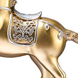 Horse Figurine Sculpture Tabletop Ornament 10x3x10.4inch for Cafe, Bar Decor Golden