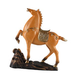 Horse Figurine Sculpture Tabletop Ornament 10x3x10.4inch for Cafe, Bar Decor Brown