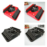 Maxbell Manual Typewriter Model Collectibles Retro Design for Bookshelf Cafe Bedroom Red