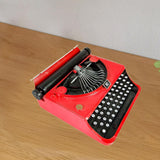 Maxbell Manual Typewriter Model Collectibles Retro Design for Bookshelf Cafe Bedroom Red