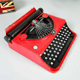 Maxbell Manual Typewriter Model Collectibles Retro Design for Bookshelf Cafe Bedroom Red