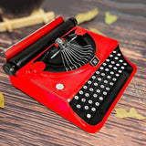 Maxbell Manual Typewriter Model Collectibles Retro Design for Bookshelf Cafe Bedroom Red
