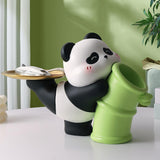 Panda Statue Desk Storage Tray Cute Desktop Ornament for Cabinet Desk Office no Wood Stand