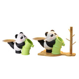 Panda Statue Desk Storage Tray Cute Desktop Ornament for Cabinet Desk Office no Wood Stand