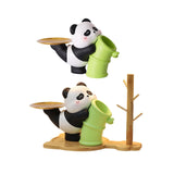 Panda Statue Desk Storage Tray Cute Desktop Ornament for Cabinet Desk Office no Wood Stand