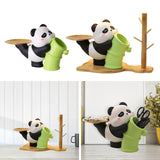 Panda Statue Desk Storage Tray Cute Desktop Ornament for Cabinet Desk Office no Wood Stand