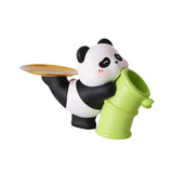 Panda Statue Desk Storage Tray Cute Desktop Ornament for Cabinet Desk Office no Wood Stand