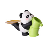 Panda Statue Desk Storage Tray Cute Desktop Ornament for Cabinet Desk Office no Wood Stand