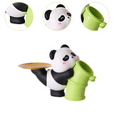 Panda Statue Desk Storage Tray Cute Desktop Ornament for Cabinet Desk Office no Wood Stand