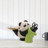 Panda Statue Desk Storage Tray Cute Desktop Ornament for Cabinet Desk Office no Wood Stand