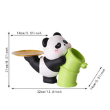 Panda Statue Desk Storage Tray Cute Desktop Ornament for Cabinet Desk Office no Wood Stand