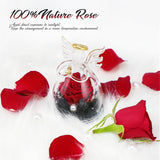 Forever Rose Ornament Elegant Preserved Rose in Glass for Mum Daughter Women red