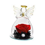 Forever Rose Ornament Elegant Preserved Rose in Glass for Mum Daughter Women red