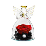 Forever Rose Ornament Elegant Preserved Rose in Glass for Mum Daughter Women red