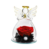 Forever Rose Ornament Elegant Preserved Rose in Glass for Mum Daughter Women red