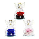 Forever Rose Ornament Elegant Preserved Rose in Glass for Mum Daughter Women red