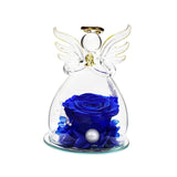 Forever Rose Ornament Elegant Preserved Rose in Glass for Mum Daughter Women blue