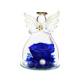 Forever Rose Ornament Elegant Preserved Rose in Glass for Mum Daughter Women blue