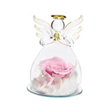 Forever Rose Ornament Elegant Preserved Rose in Glass for Mum Daughter Women pink