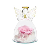 Forever Rose Ornament Elegant Preserved Rose in Glass for Mum Daughter Women pink