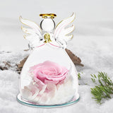 Forever Rose Ornament Elegant Preserved Rose in Glass for Mum Daughter Women pink